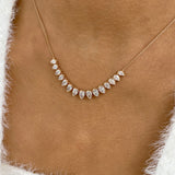 Diamond Charm Necklace 2.9 ct Rose Gold