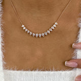 Diamond Charm Necklace 2.9 ct Rose Gold