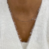 Diamond Bar Necklace 1.2 ct White Gold