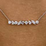 Diamond Bar Necklace 1.2 ct White Gold