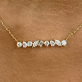 Diamond Bar Necklace 1.2 ct Yellow Gold