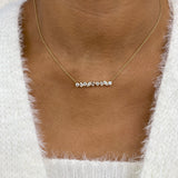 Diamond Bar Necklace 1.2 ct Yellow Gold