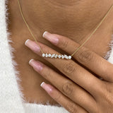 Diamond Bar Necklace 1.2 ct Yellow Gold