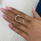 Diamond Half Hoop Earrings 1.9 ct Rose Gold