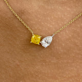 Diamond Pendant Necklace 1.7 ct Yellow Gold