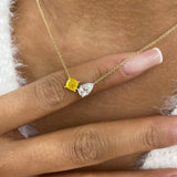Diamond Pendant Necklace 1.7 ct Yellow Gold