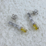 Diamond Dangle Earrings 3 ct White Gold