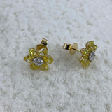 Diamond Stud Earrings 3.4 ct Yellow Gold