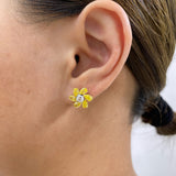 Diamond Stud Earrings 3.4 ct Yellow Gold