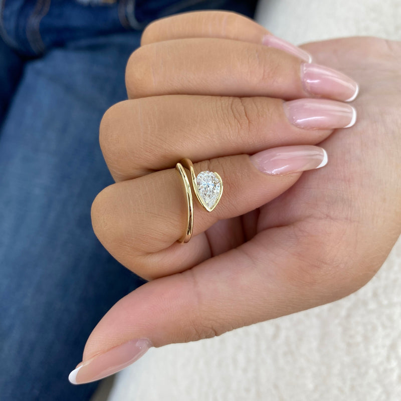 Diamond Promise Ring 0.8 ct Yellow Gold