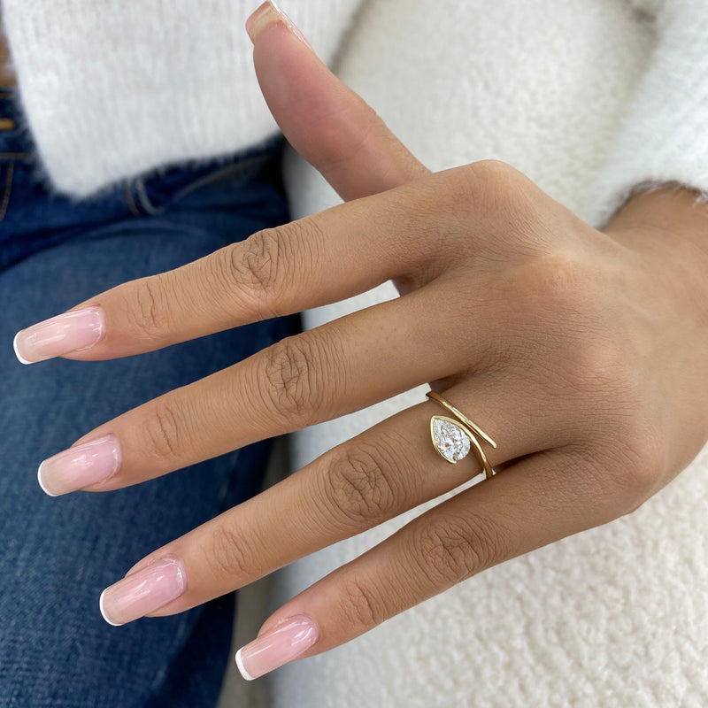 Diamond Promise Ring 0.8 ct Yellow Gold