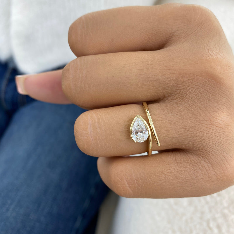 Diamond Promise Ring 0.8 ct Yellow Gold