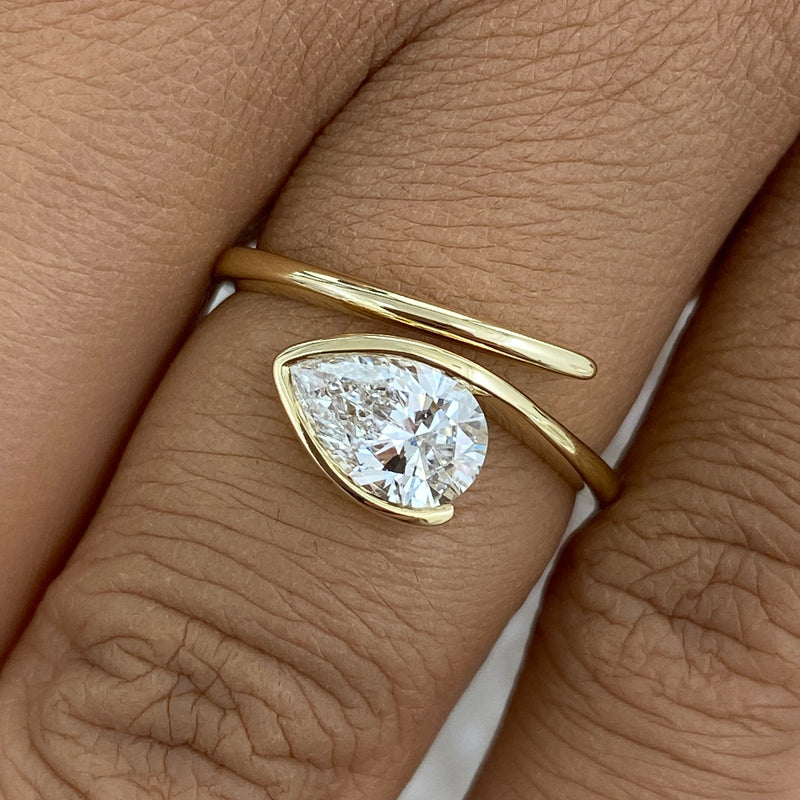 Diamond Promise Ring 0.8 ct Yellow Gold