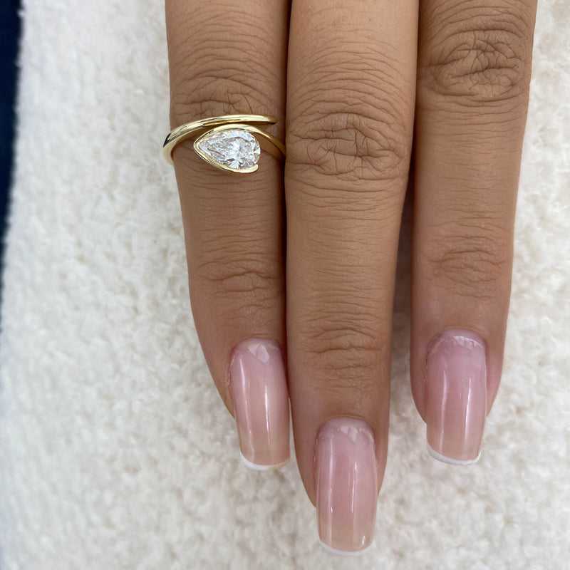 Diamond Promise Ring 0.8 ct Yellow Gold