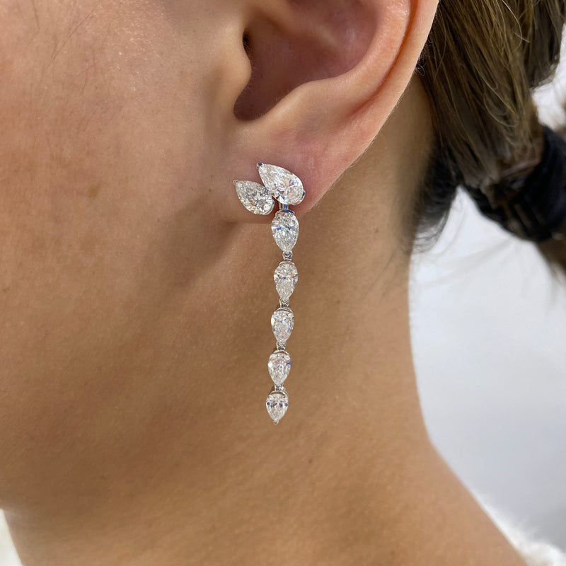 Diamond Drop Earrings 6 ct White Gold
