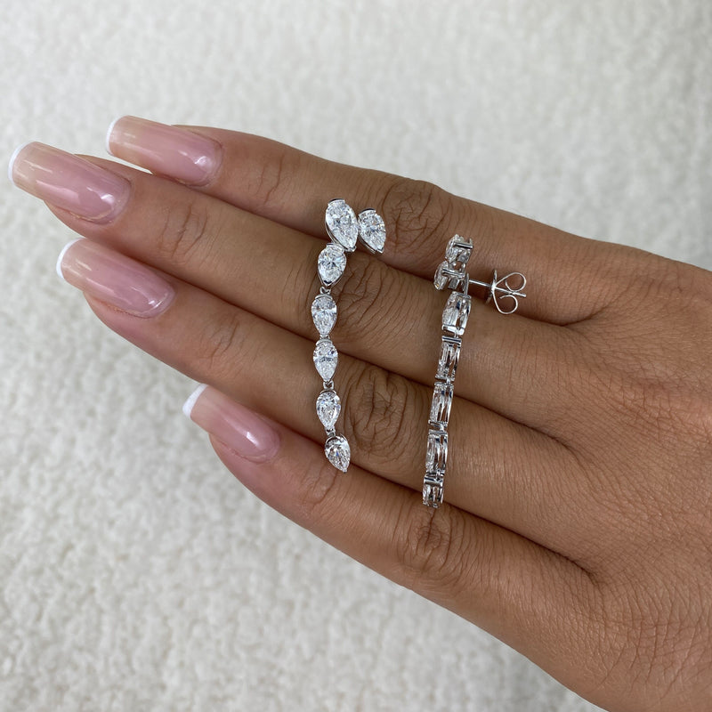 Diamond Drop Earrings 6 ct White Gold