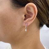 Diamond Dangle Earrings 0.8 ct White Gold