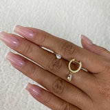 Diamond Dangle Earrings 0.8 ct Yellow Gold