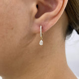 Diamond Dangle Earrings 0.8 ct Yellow Gold