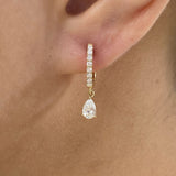 Diamond Dangle Earrings 0.8 ct Yellow Gold