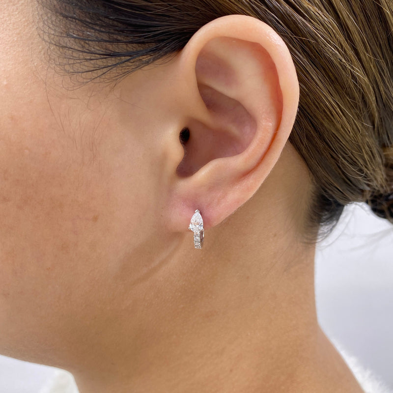 Diamond Hoop Earrings 0.7 ct White Gold