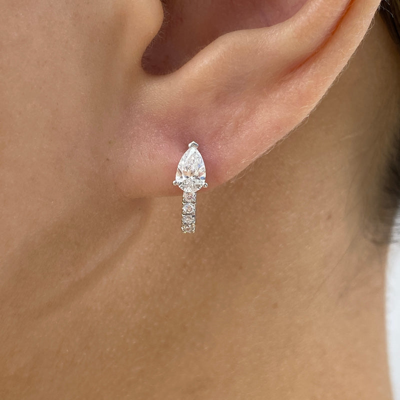 Diamond Hoop Earrings 0.7 ct White Gold