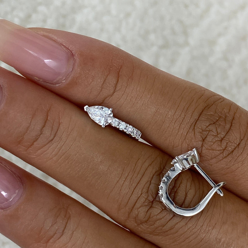 Diamond Hoop Earrings 0.7 ct White Gold