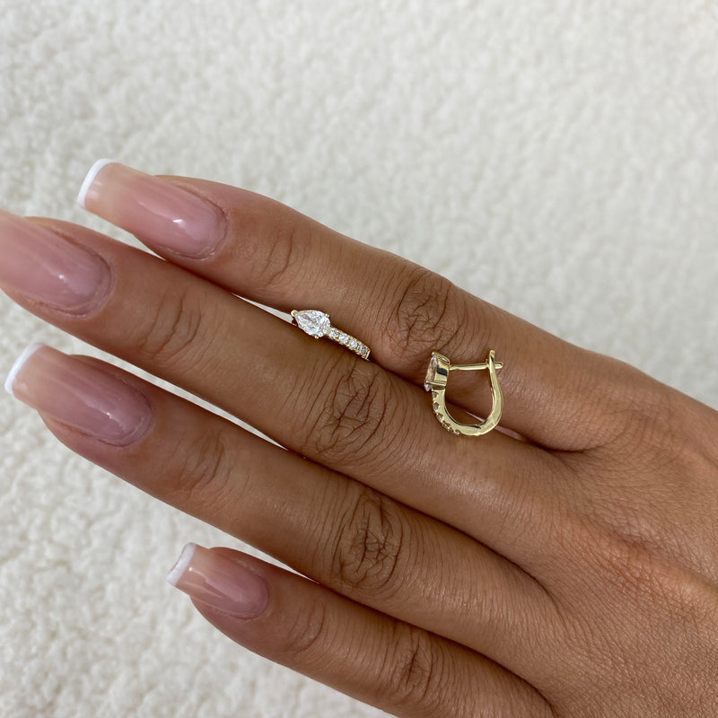 Diamond Hoop Earrings 0.2 ct Yellow Gold