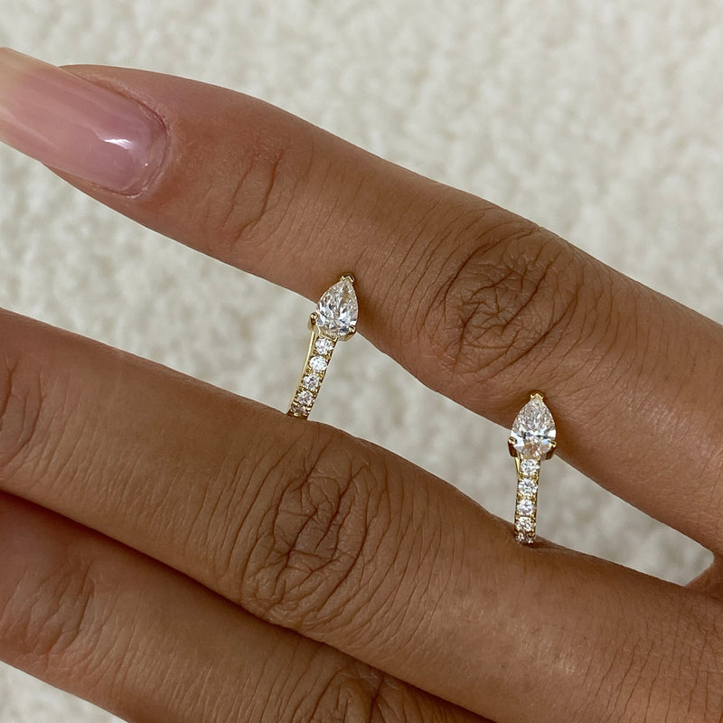 Diamond Hoop Earrings 0.2 ct Yellow Gold