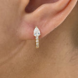 Diamond Hoop Earrings 0.2 ct Yellow Gold