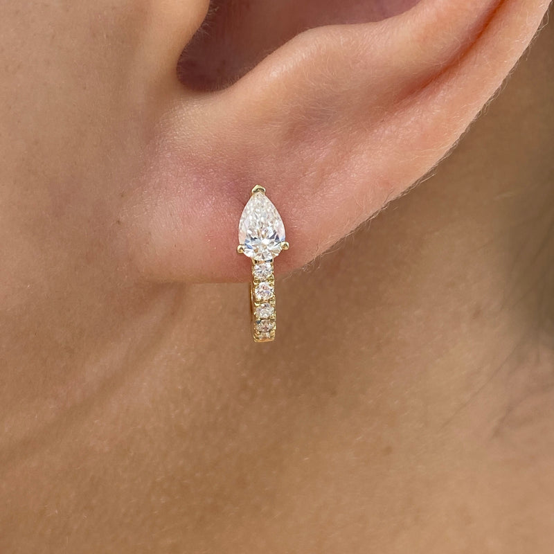 Diamond Hoop Earrings 0.2 ct Yellow Gold