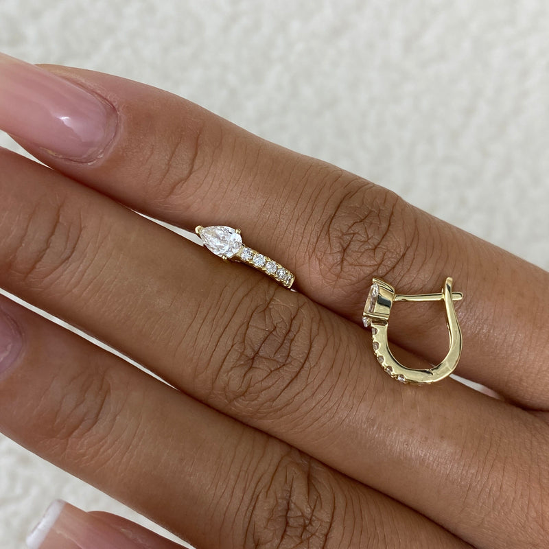 Diamond Hoop Earrings 0.2 ct Yellow Gold