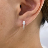 Diamond Hoop Earrings 0.8 ct Rose Gold