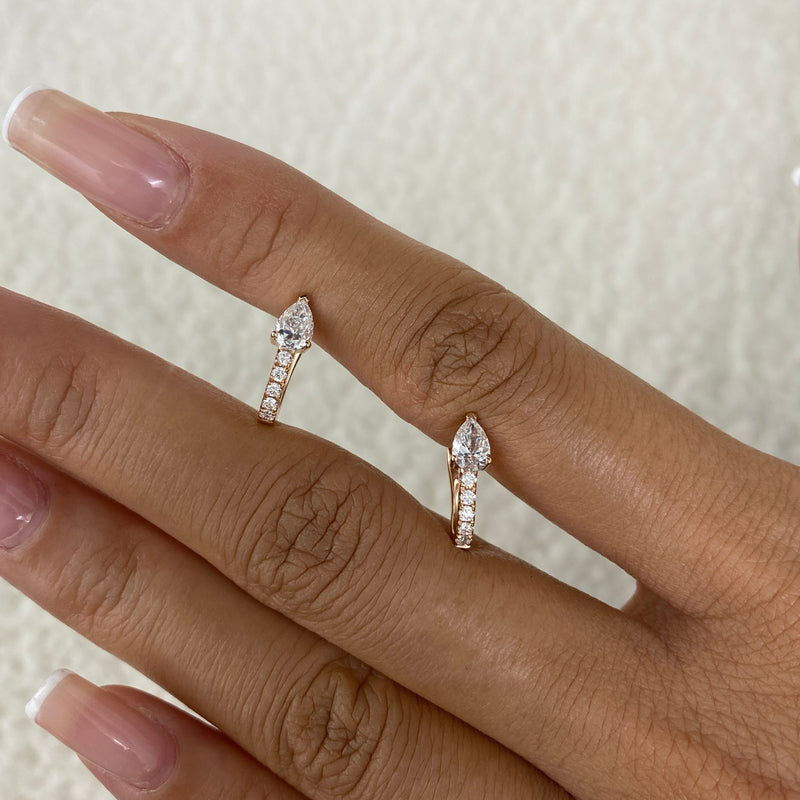 Diamond Hoop Earrings 0.8 ct Rose Gold