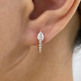 Diamond Hoop Earrings 0.8 ct Rose Gold