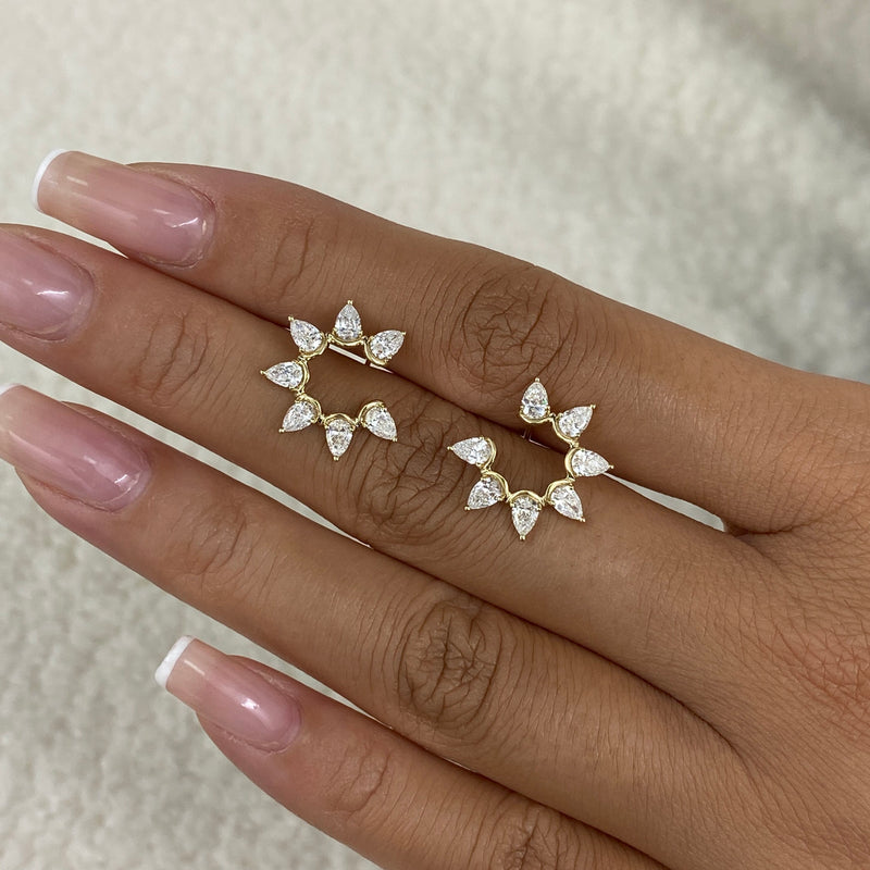 Diamond Stud Earrings 1.4 ct Yellow Gold