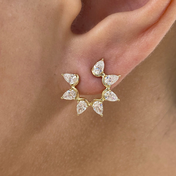 Diamond Stud Earrings 1.4 ct Yellow Gold