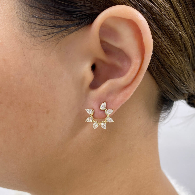 Diamond Stud Earrings 1.4 ct Yellow Gold