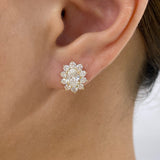 Diamond Stud Earrings 2.2 ct Yellow Gold