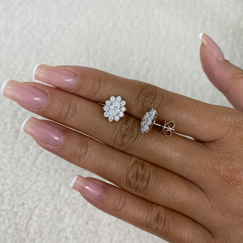 Diamond Stud Earrings 2.3 ct White Gold