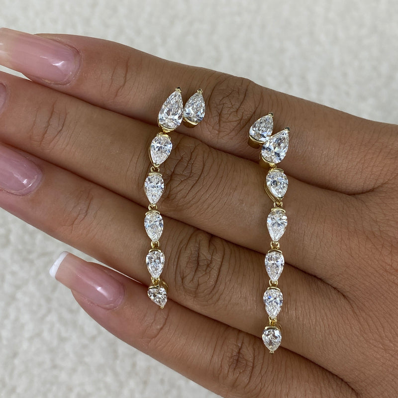 Diamond Drop Earrings 5.7 ct Yellow Gold