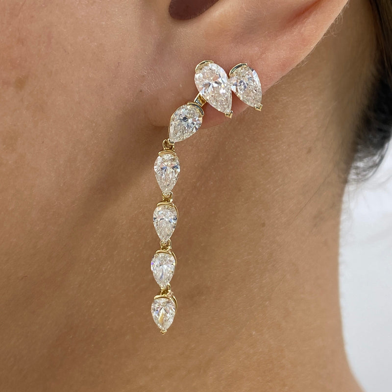 Diamond Drop Earrings Earrings 5.7 ct Yellow Gold