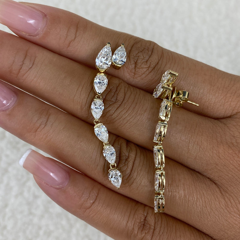 Diamond Drop Earrings 5.7 ct Yellow Gold