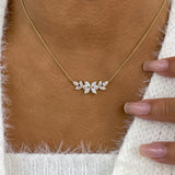 Diamond Bar Necklace 1.5 ct Yellow Gold