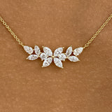 Diamond Bar Necklace 1.5 ct Yellow Gold