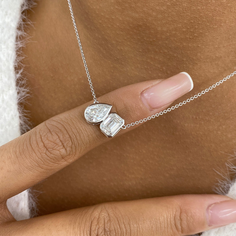 Diamond Pendant Necklace 2 ct White Gold