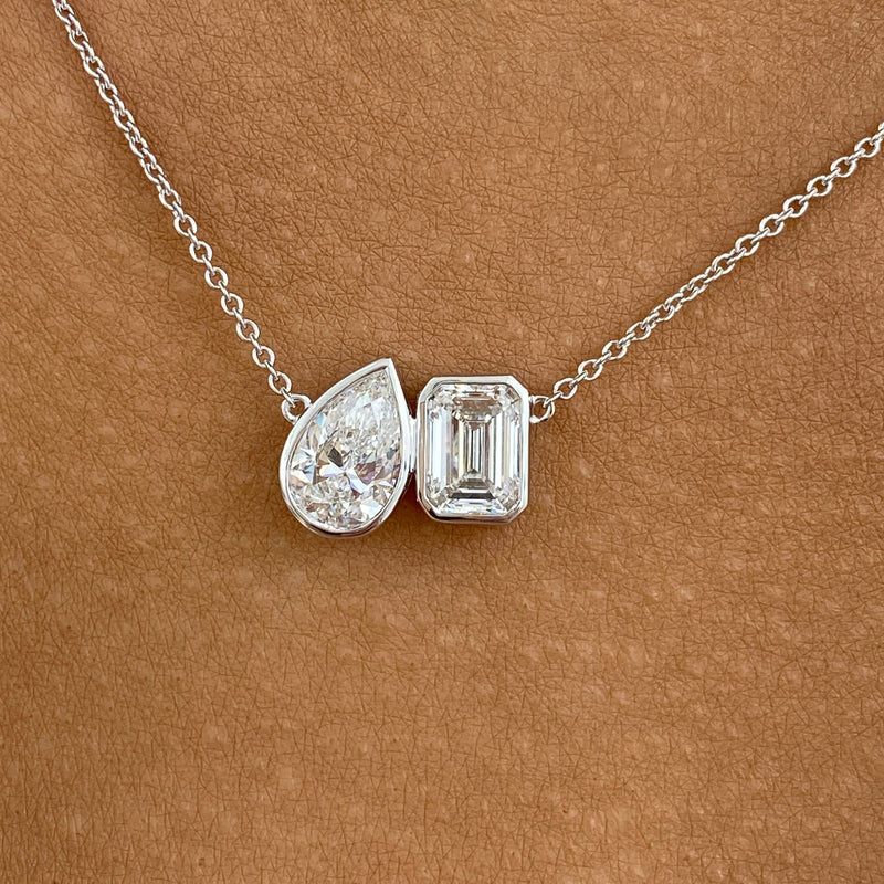 Diamond Pendant Necklace 2 ct White Gold