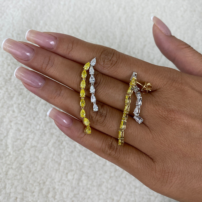 Diamond Drop Earrings 5.2 ct Yellow Gold