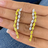 Diamond Drop Earrings 5.2 ct Yellow Gold