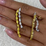 Diamond Drop Earrings 5.2 ct Yellow Gold